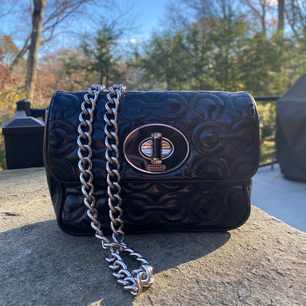 Never used early 2000s/10s classic black coach purse - authentic vintage